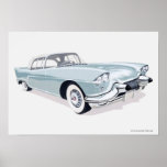 Cadillac 1957 com a silhueta do motorista para den posteres
