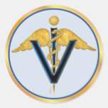 Caduceus veterinário adesivos redondos