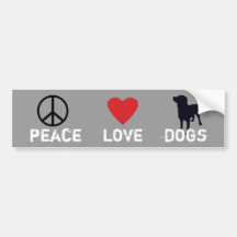 Cães do amor da paz adesivo