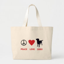 Cães do amor da paz bolsa para compras