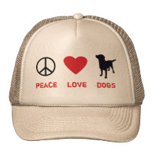 Cães do amor da paz bonés