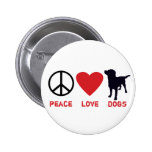 Cães do amor da paz botons