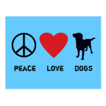 Cães do amor da paz cartões postais