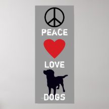 Cães do amor da paz impressão
