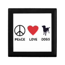 Cães do amor da paz estojo para jóia