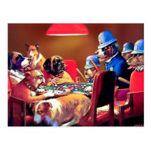 Cães do póquer: Comprimido com quatro áss Cartao Postal