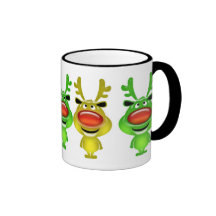 Café bonito do Natal da rena Canecas