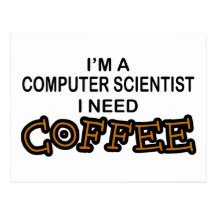 Café da necessidade - cientista de computador cartoes postais