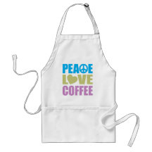 Café do amor da paz avental