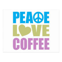 Café do amor da paz cartão postal