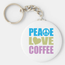 Café do amor da paz chaveiro