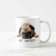Café obtido? Caneca do Pug