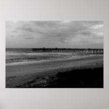 Cais da praia de Flagler da linha costeira Poster