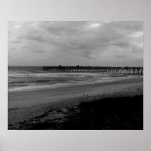 Cais da praia de Flagler da linha costeira Impressão