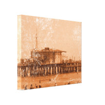 Cais de Santa Monica Impressão De Canvas Esticada
