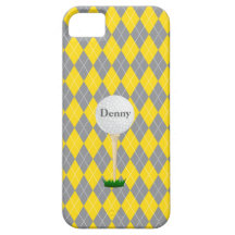 Caixa amarela do iPhone 5 de Argyle do branco cinz Capa iPhone 5