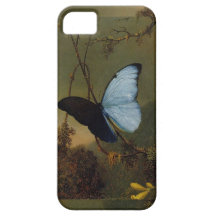 Caixa azul do iPhone 5 do vintage da borboleta de  Capa iPhone 5 Case-Mate