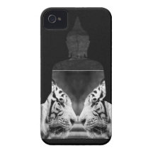 Caixa branca do iPhone 4s do tigre de Buddha Capas De iPhone 4 Case-Mate