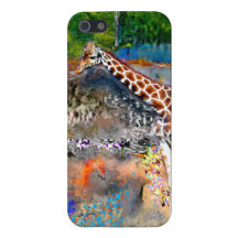Caixa colorida do iPhone 5 do girafa