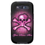 Caixa cor-de-rosa da galáxia de Samsung do crânio  Capas Samsung Galaxy S3