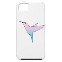 Caixa cor-de-rosa e azul do iPhone 5 do colibri da Capa iPhone 5