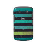caixa corajosa de Blackberry das listras azuis e p capas casemate