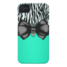 Caixa curvada doce e Sassy do impressão da zebra Capas iPhone 4 Case-Mate