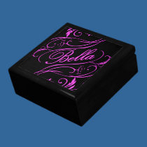 Caixa de presente cor-de-rosa de Bella porta jóias