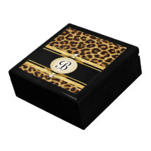 Caixa de presente da jóia da lembrança do leopardo