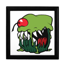 caixa de presente do cupcake do zombi