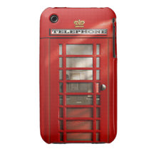 Caixa de telefone vermelha britânica clássica iPhone 3 capas