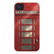 Caixa de telefone vermelha britânica do vintage capas iPhone 4 Case-Mate