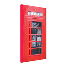 Caixa de telefone vermelha de Londres Impressão De Canvas Envolvidas