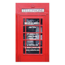 Caixa de telefone vermelha de Londres Cartao De Visita