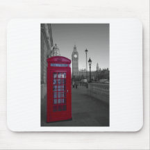 Caixa de telefone vermelha de Londres Mouse Pads