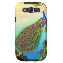 Caixa exótica da galáxia S de Samsung do pavão