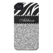 Caixa feminino do cristal de rocha preto do impres capas de iPhone 4 Case-Mate