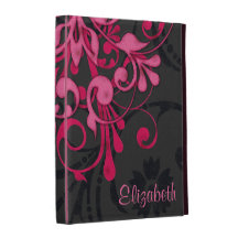 Caixa floral preta cor-de-rosa personalizada do fó