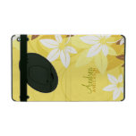 Caixa in-folio amarela floral moderna do iPad