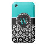 Caixa inicial personalizada do damasco do preto do capas de iPhone 3 Case-Mate