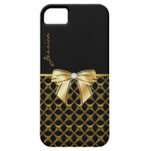 Caixa preta & goldtone chique do iPhone 5 Capas De iPhone 5 Case-Mate