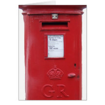 Caixa vermelha do cargo de Ingleses Cartoes