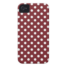 Caixa vermelha retro de Iphone 4/4S das bolinhas Capa iPhone 4 Case-Mate