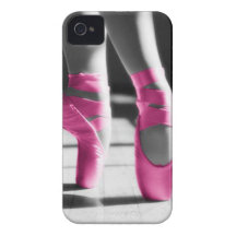 Calçados de balé cor-de-rosa brilhantes capas iPhone 4 Case-Mate