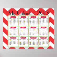 Calendário de Chevron Poster