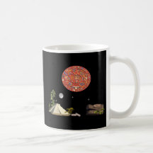 Calendário e templo maias caneca