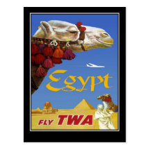 Camelo de Egipto das viagens vintage do cartão Cartoes Postais