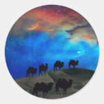 Camelos da caravana do deserto adesivo