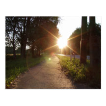 Caminhada do por do sol em Hungria Cartões Postais