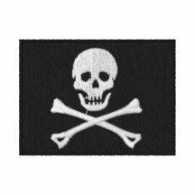 Camisa bordada da bandeira de pirata